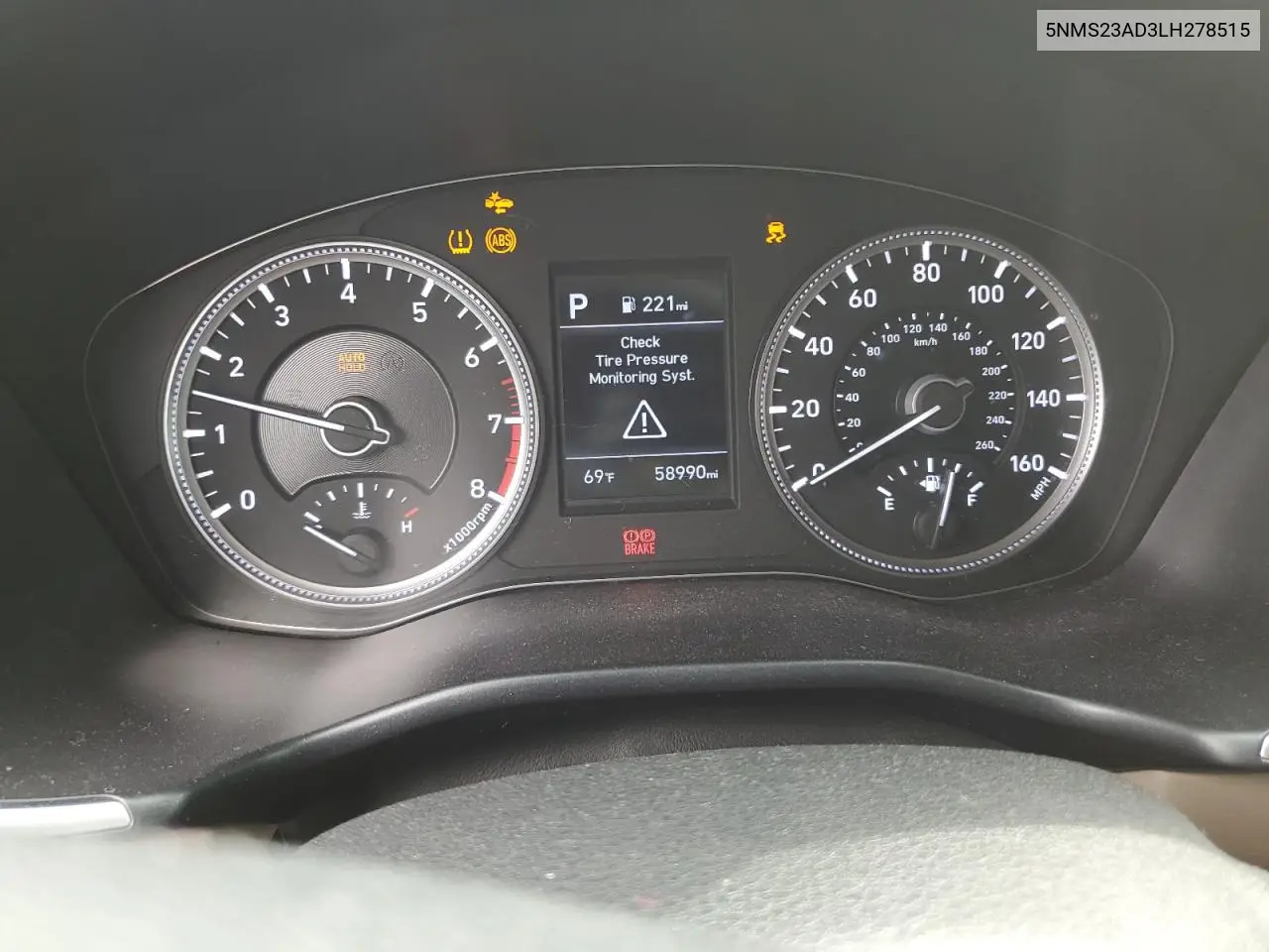 2020 Hyundai Santa Fe Se VIN: 5NMS23AD3LH278515 Lot: 52537445