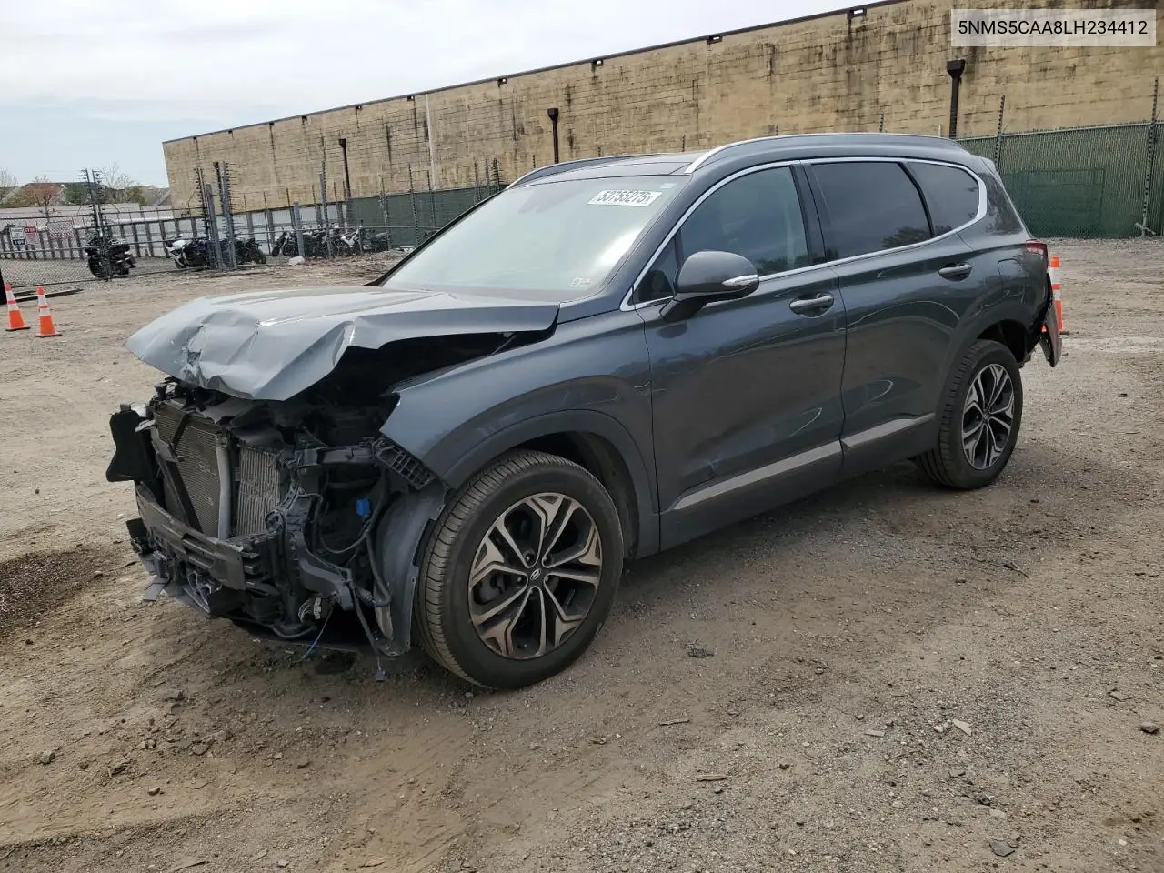 2020 Hyundai Santa Fe Limited VIN: 5NMS5CAA8LH234412 Lot: 53755275