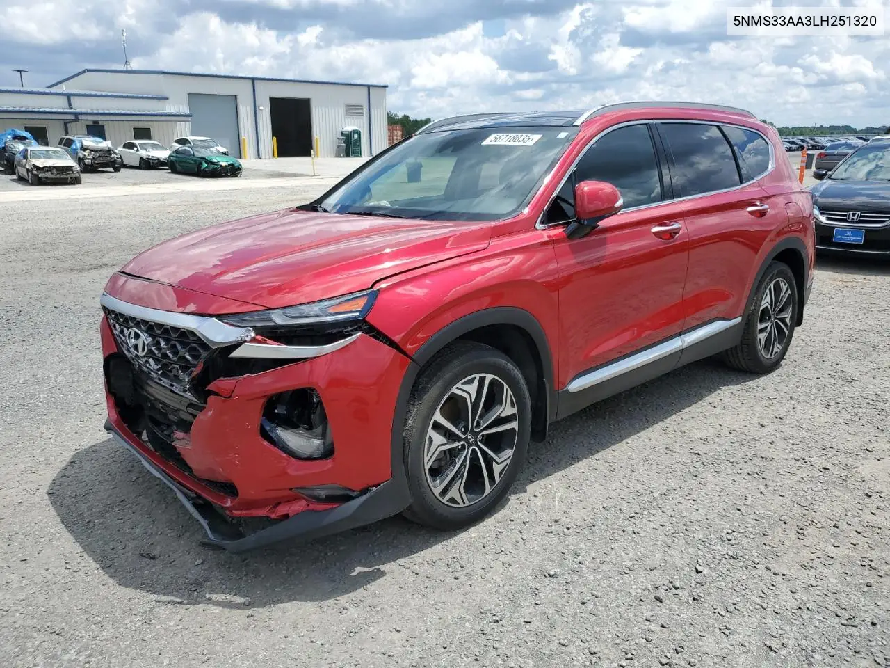 2020 Hyundai Santa Fe Sel VIN: 5NMS33AA3LH251320 Lot: 56718035