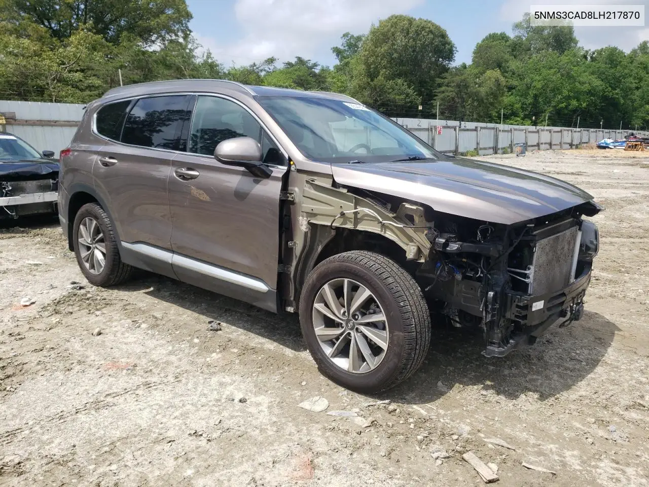 2020 Hyundai Santa Fe Sel VIN: 5NMS3CAD8LH217870 Lot: 56844245