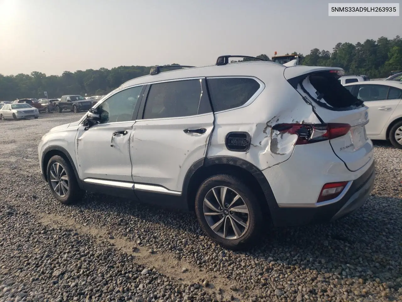 2020 Hyundai Santa Fe Sel VIN: 5NMS33AD9LH263935 Lot: 59164255