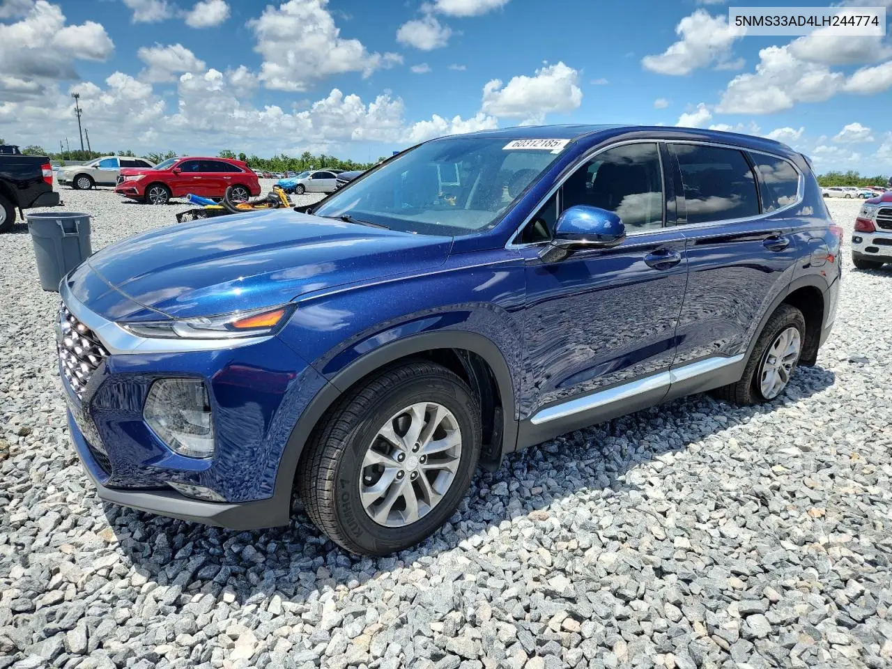2020 Hyundai Santa Fe Sel VIN: 5NMS33AD4LH244774 Lot: 60312185