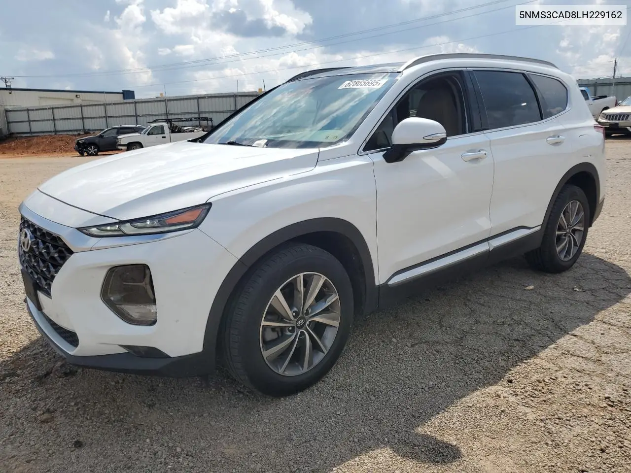 2020 Hyundai Santa Fe Sel VIN: 5NMS3CAD8LH229162 Lot: 62865695