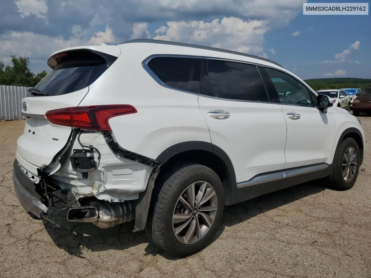 2020 Hyundai Santa Fe Sel VIN: 5NMS3CAD8LH229162 Lot: 62865695