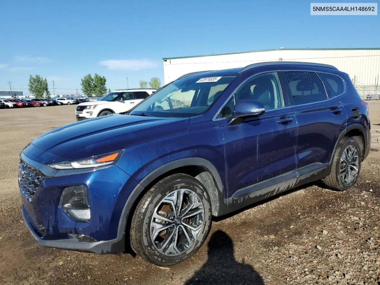 2020 Hyundai Santa Fe Limited VIN: 5NMS5CAA4LH148692 Lot: 62874835