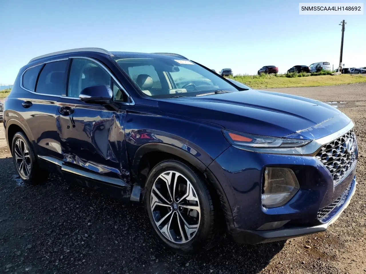 2020 Hyundai Santa Fe Limited VIN: 5NMS5CAA4LH148692 Lot: 62874835