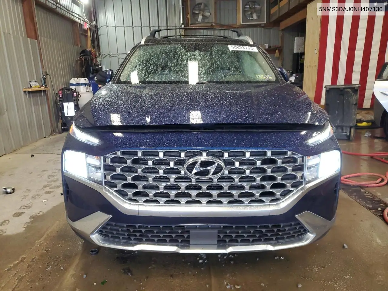 2022 Hyundai Santa Fe Sel VIN: 5NMS3DAJ0NH407130 Lot: 58893735