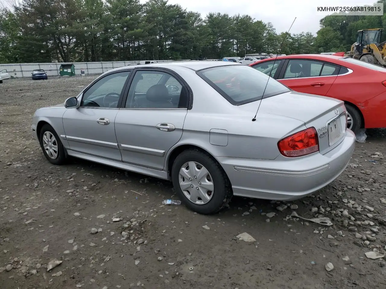 2003 Hyundai Sonata Gl VIN: KMHWF25S63A819815 Lot: 58948025