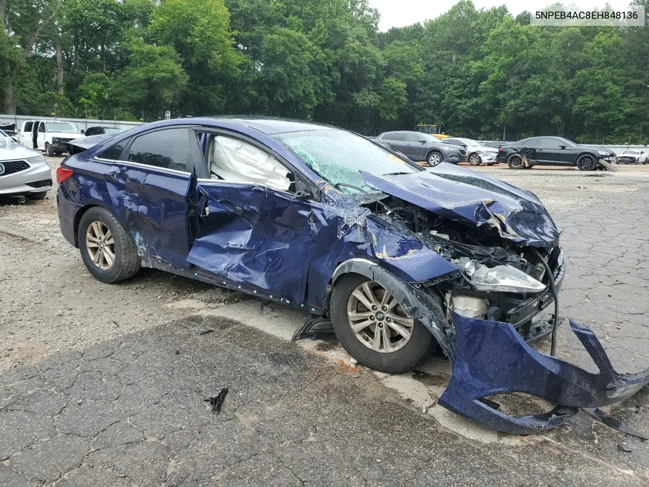 2014 Hyundai Sonata Gls VIN: 5NPEB4AC8EH848136 Lot: 59098345