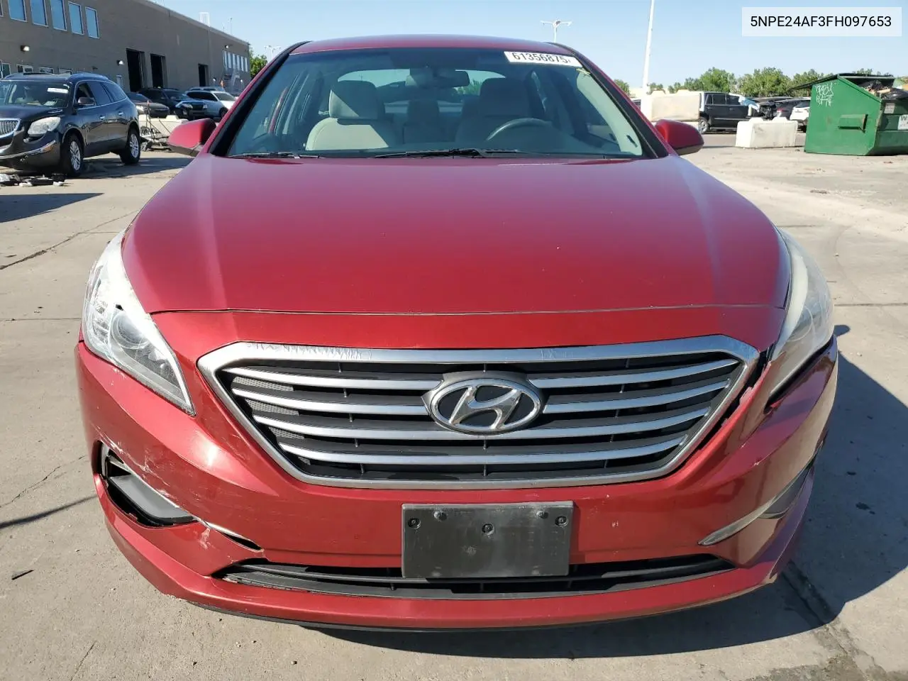 2015 Hyundai Sonata Se VIN: 5NPE24AF3FH097653 Lot: 61356875