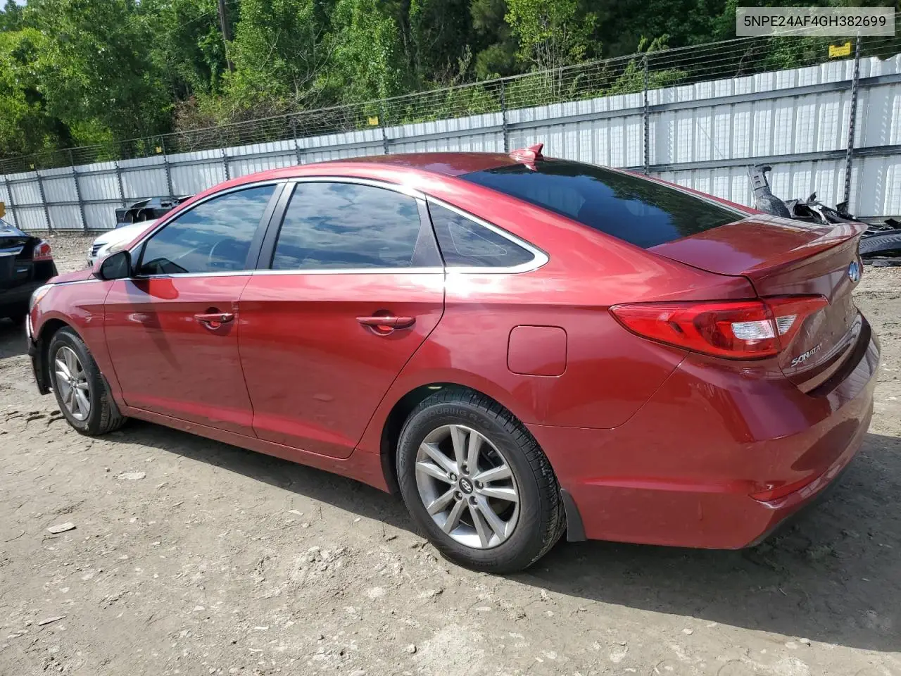 2016 Hyundai Sonata Se VIN: 5NPE24AF4GH382699 Lot: 56337025