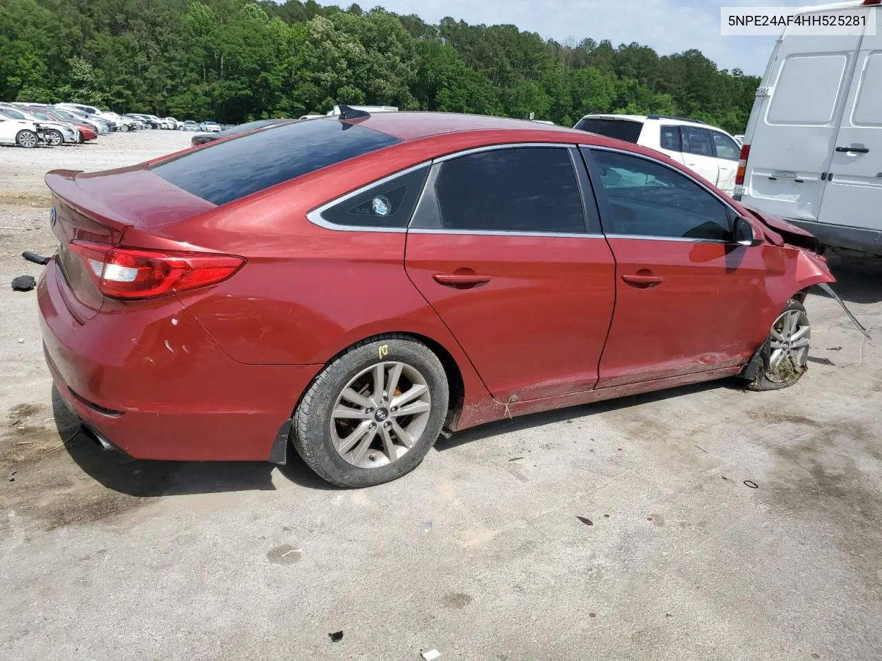 2017 Hyundai Sonata Se VIN: 5NPE24AF4HH525281 Lot: 56968485