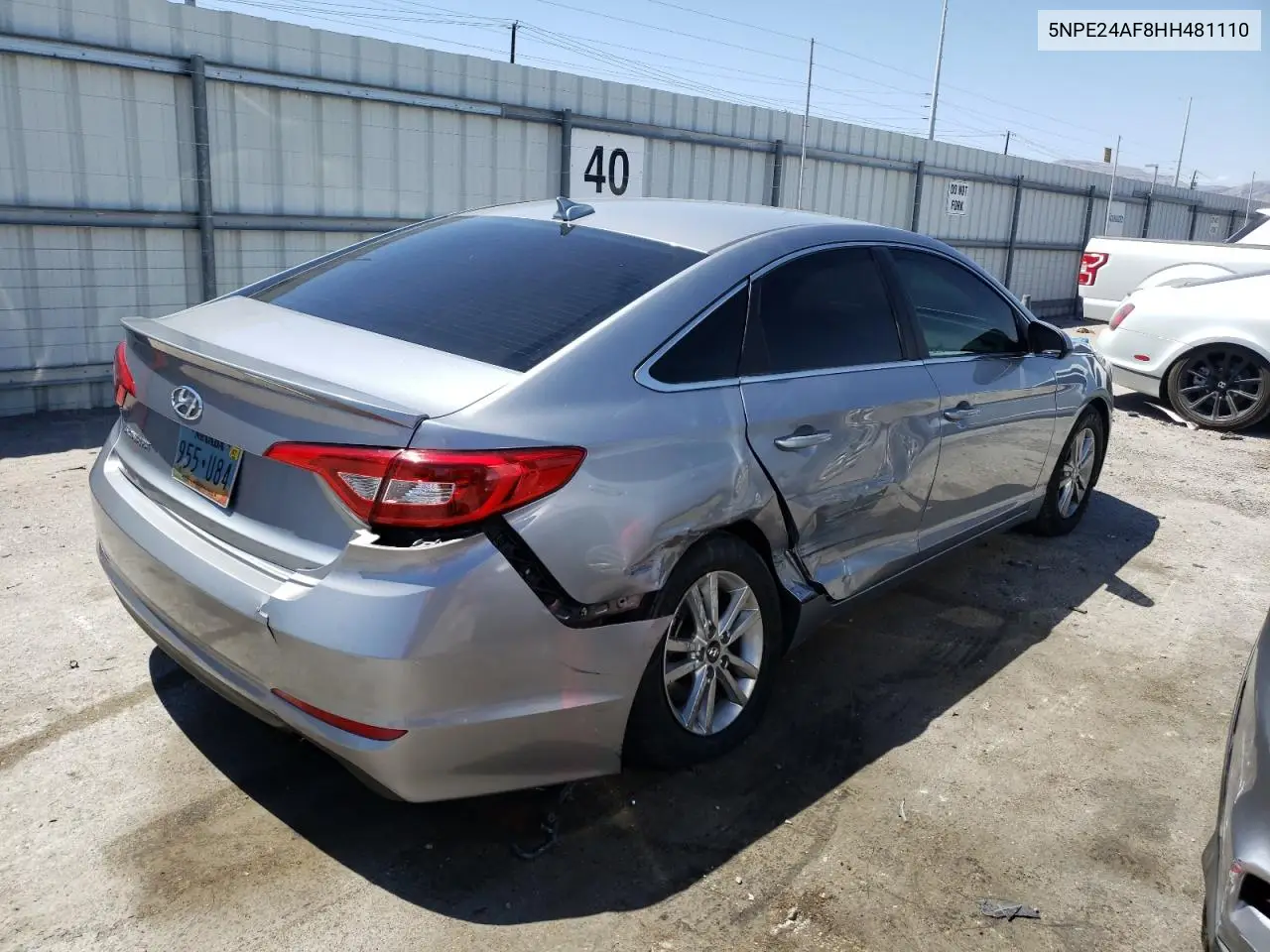 2017 Hyundai Sonata Se VIN: 5NPE24AF8HH481110 Lot: 63316975
