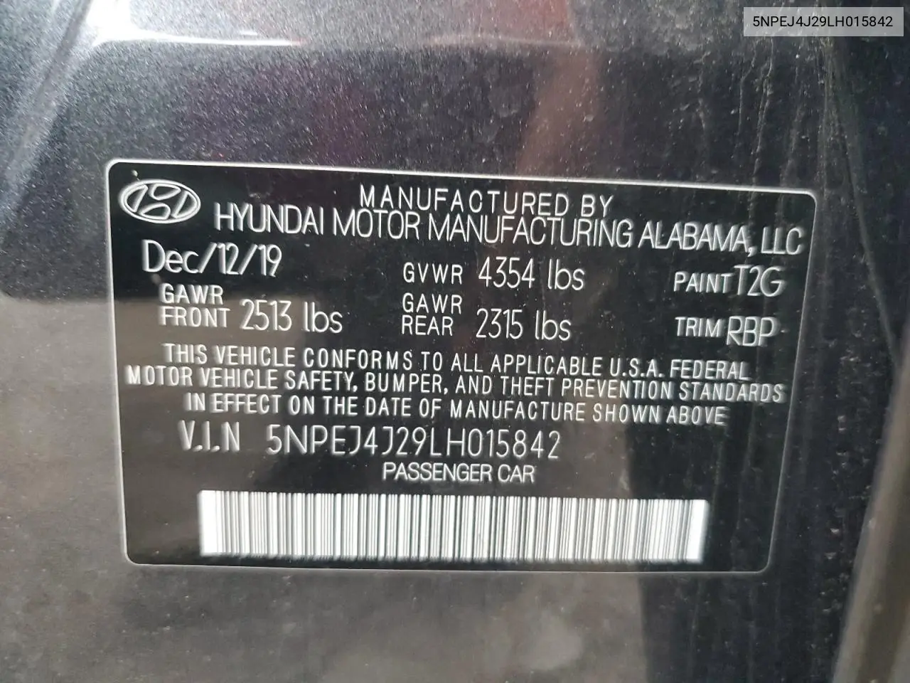 2020 Hyundai Sonata Sel Plus VIN: 5NPEJ4J29LH015842 Lot: 56832695