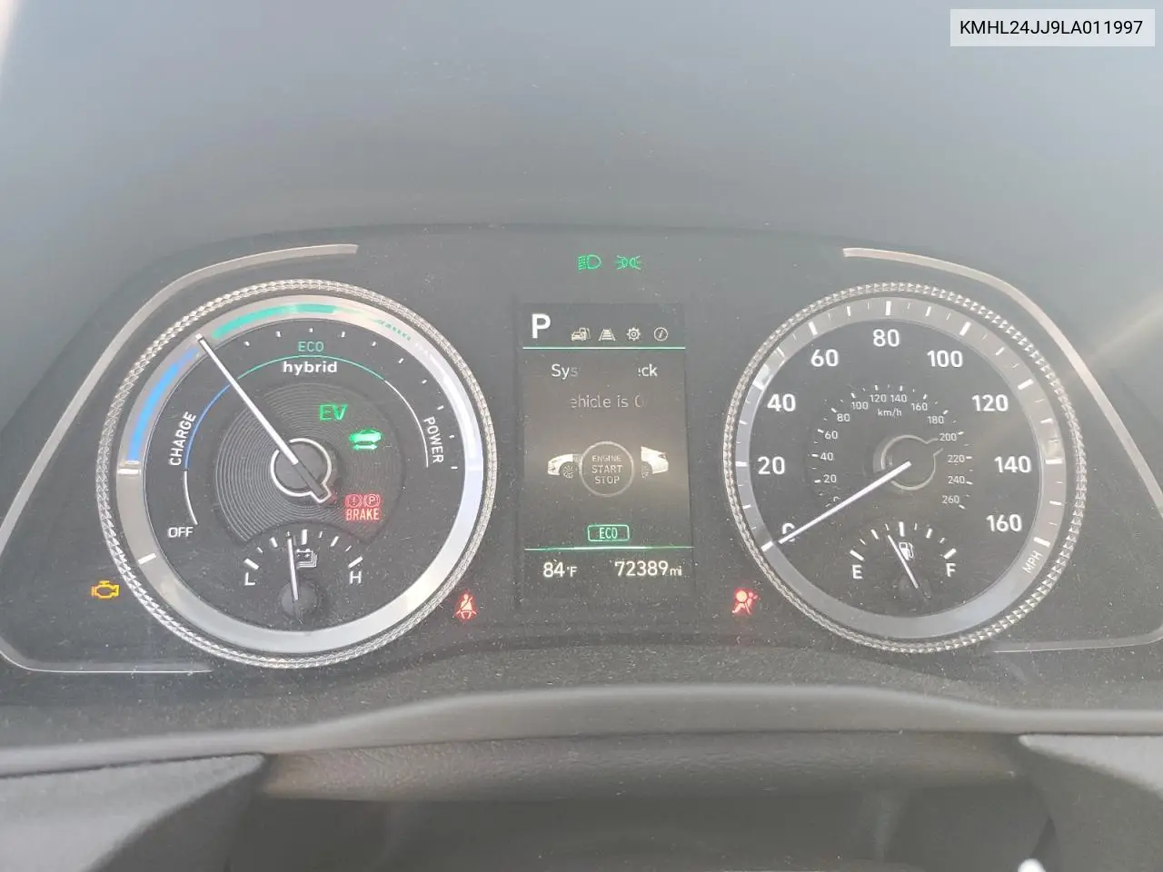 2020 Hyundai Sonata Hybrid VIN: KMHL24JJ9LA011997 Lot: 61874095