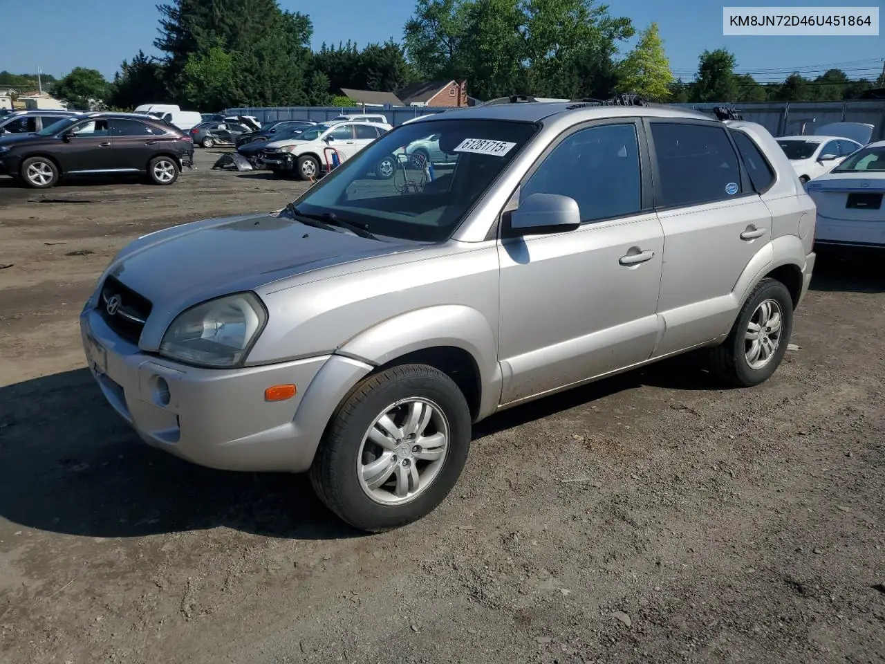 2006 Hyundai Tucson Gls VIN: KM8JN72D46U451864 Lot: 61017585