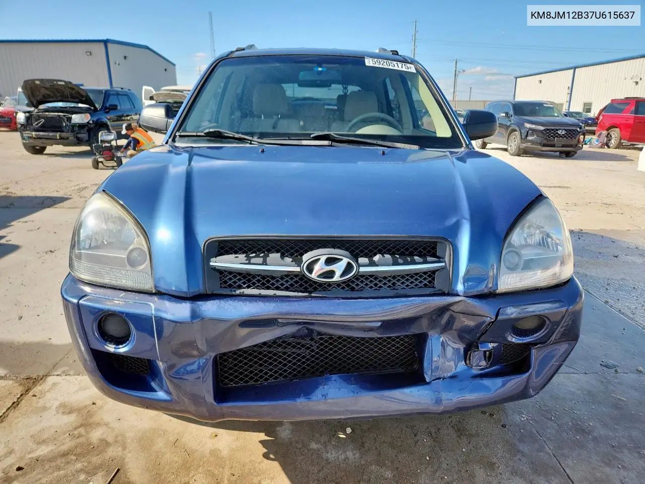 2007 Hyundai Tucson Gls VIN: KM8JM12B37U615637 Lot: 59205175