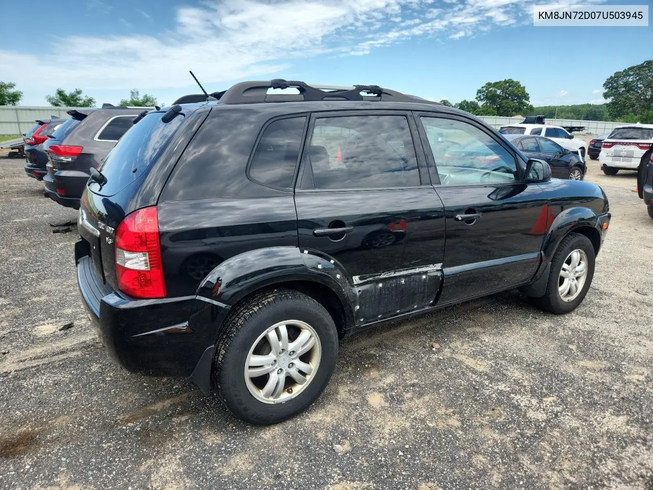 2007 Hyundai Tucson Se VIN: KM8JN72D07U503945 Lot: 61957995