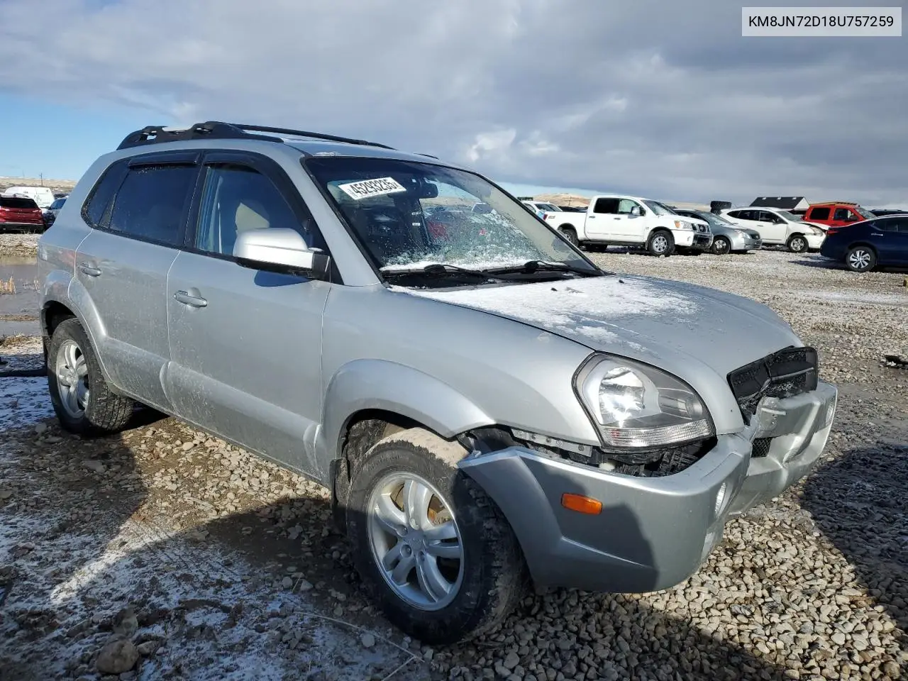 2008 Hyundai Tucson Se VIN: KM8JN72D18U757259 Lot: 45293235