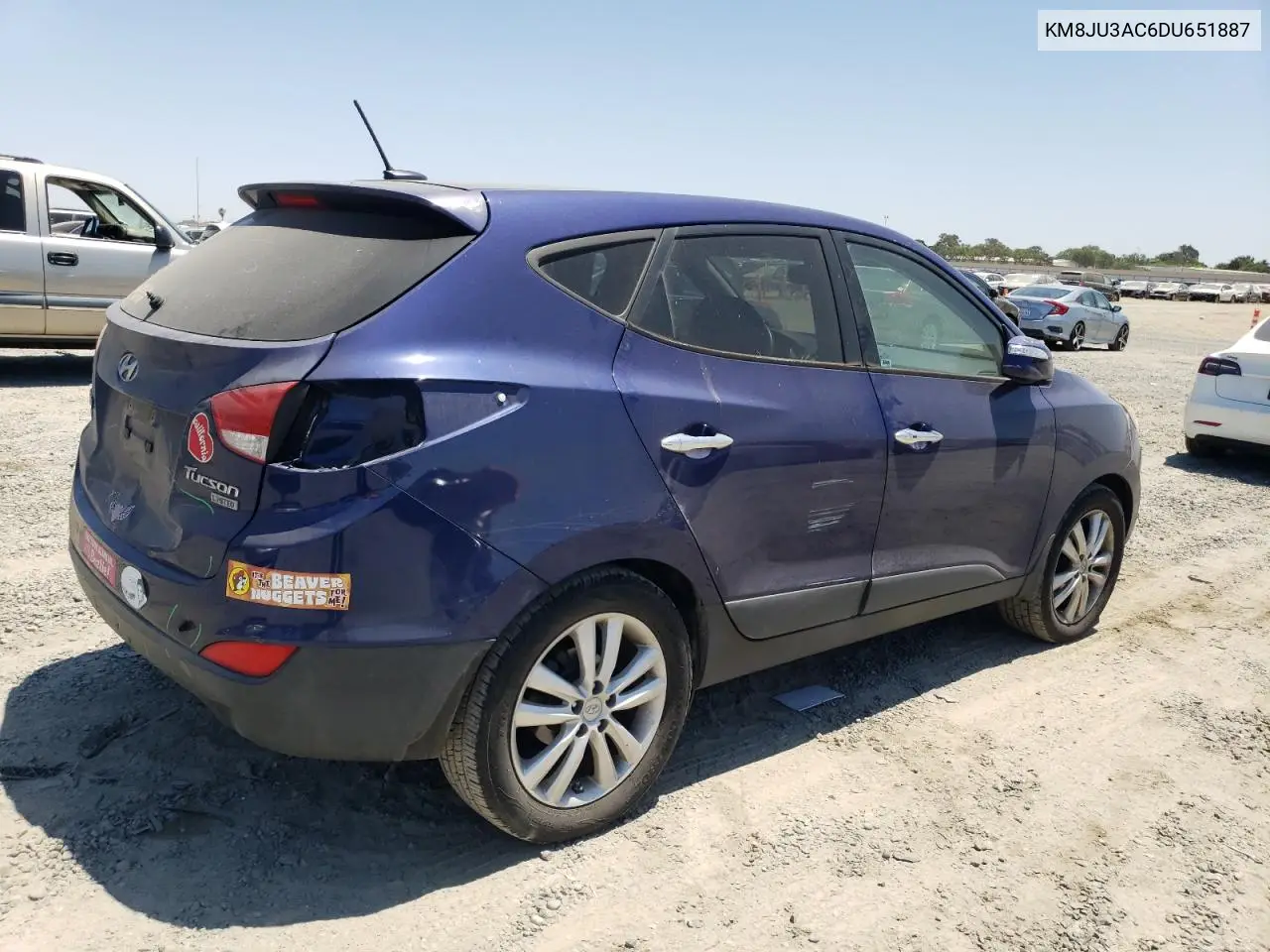 2013 Hyundai Tucson Gls VIN: KM8JU3AC6DU651887 Lot: 62874445