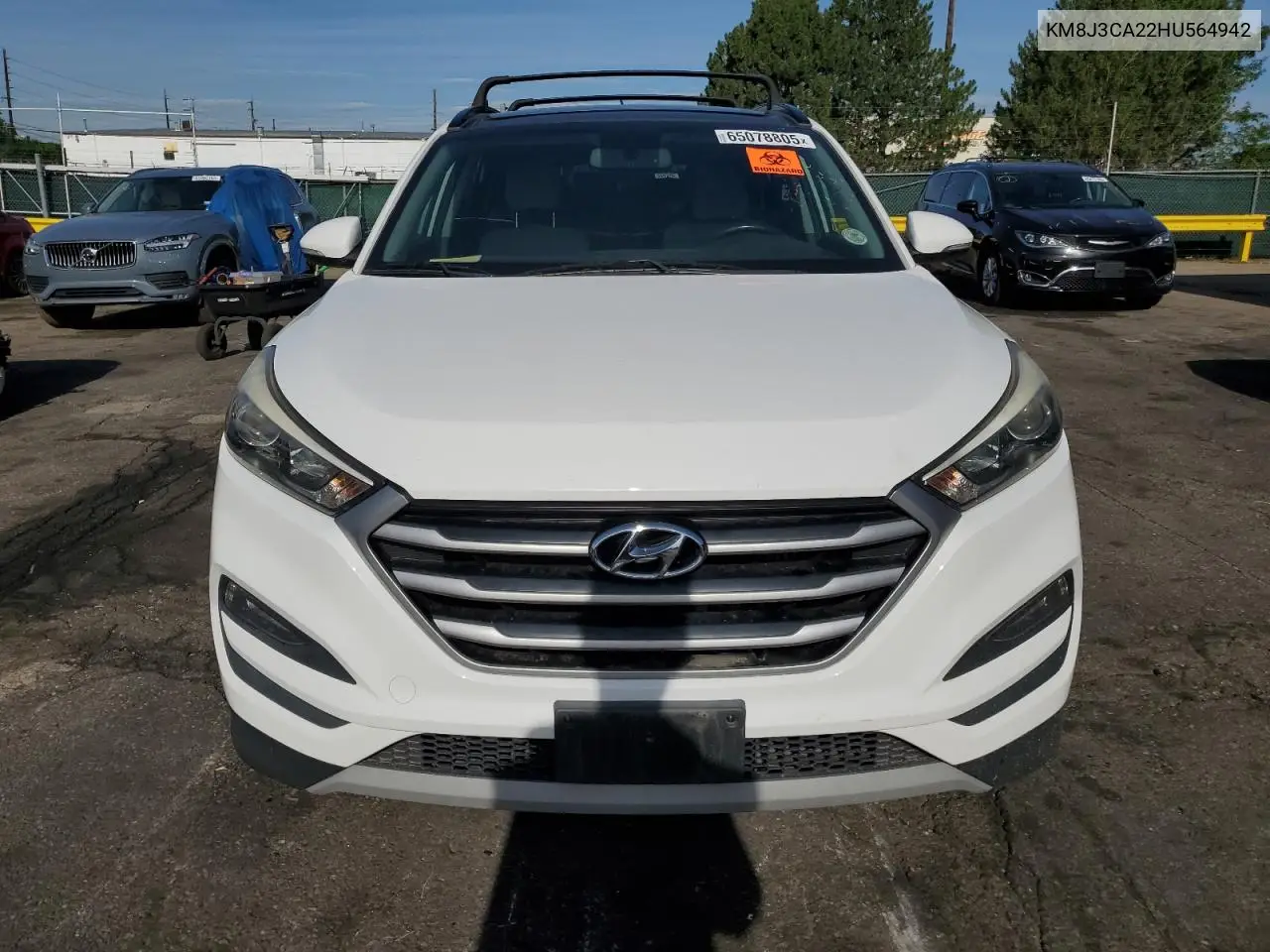 2017 Hyundai Tucson Limited VIN: KM8J3CA22HU564942 Lot: 65078805