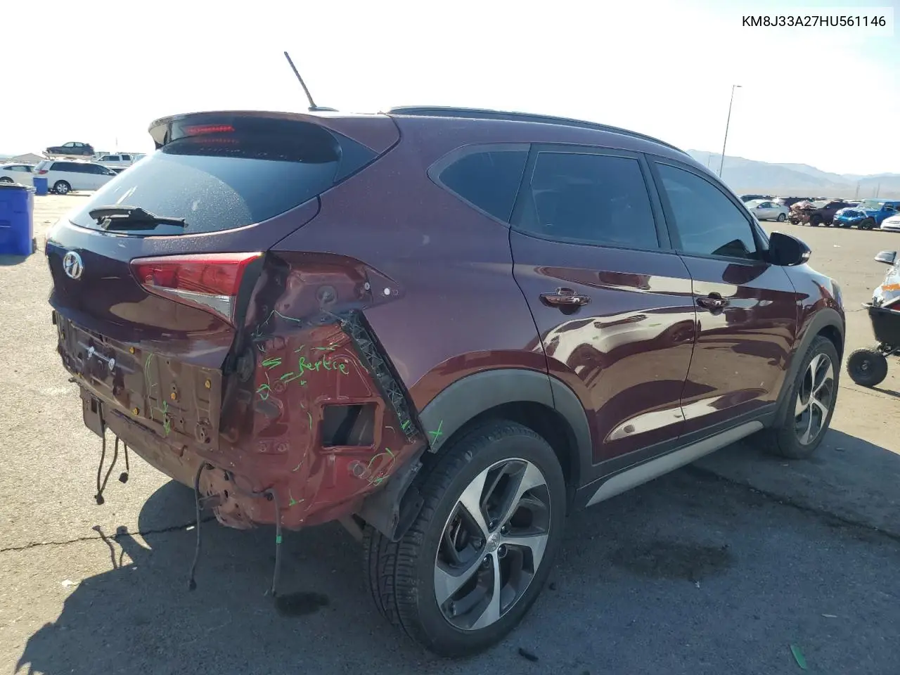 2017 Hyundai Tucson Limited VIN: KM8J33A27HU561146 Lot: 65186135
