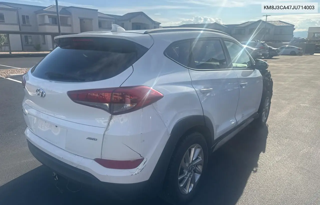 2018 Hyundai Tucson Sel VIN: KM8J3CA47JU714003 Lot: 66107135
