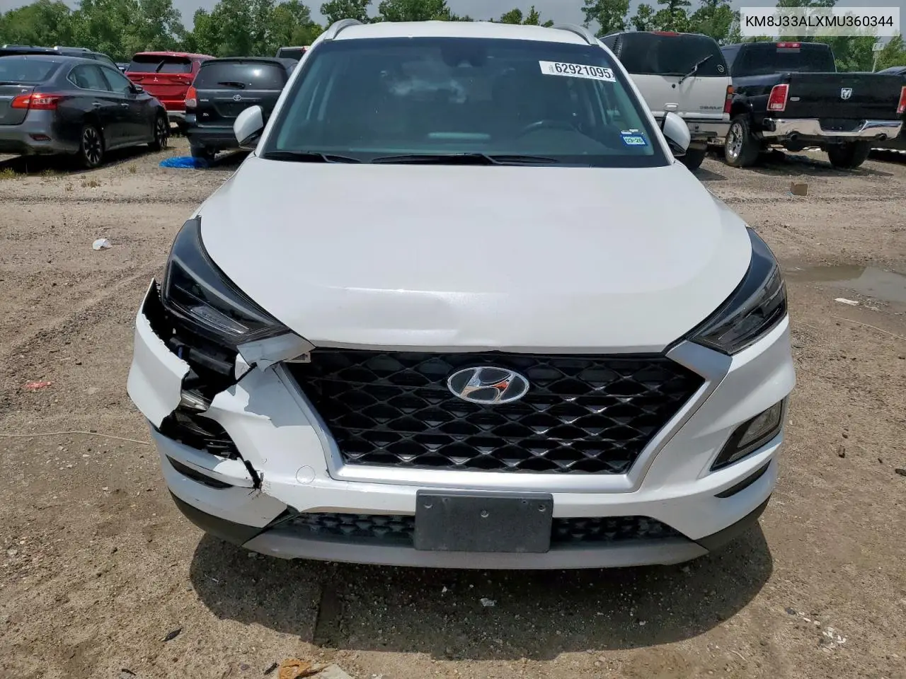 2021 Hyundai Tucson Limited VIN: KM8J33ALXMU360344 Lot: 62921095