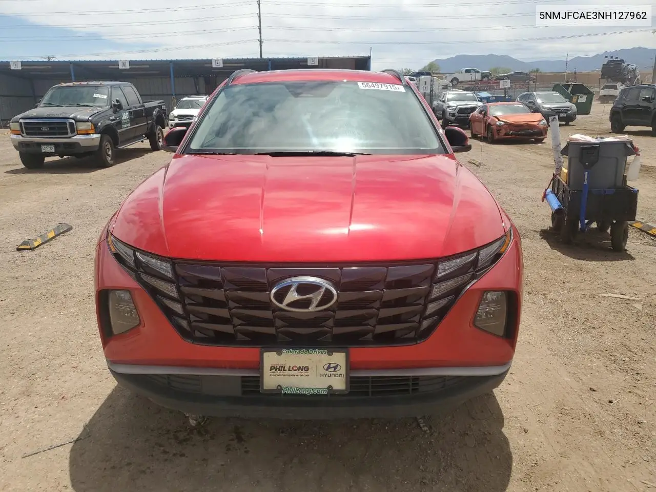 2022 Hyundai Tucson Sel VIN: 5NMJFCAE3NH127962 Lot: 56497915