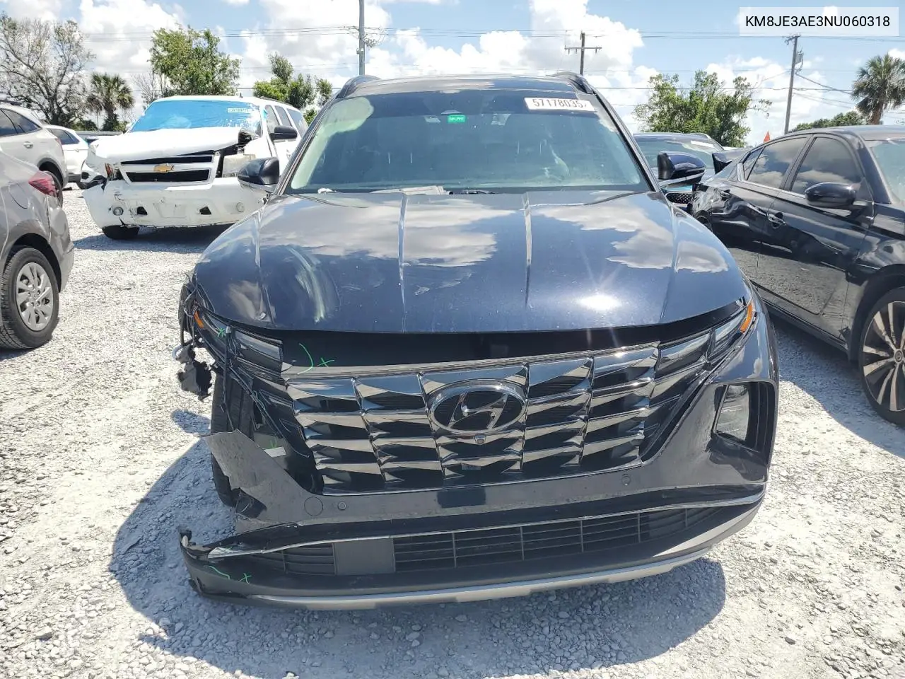 2022 Hyundai Tucson Limited VIN: KM8JE3AE3NU060318 Lot: 57178035
