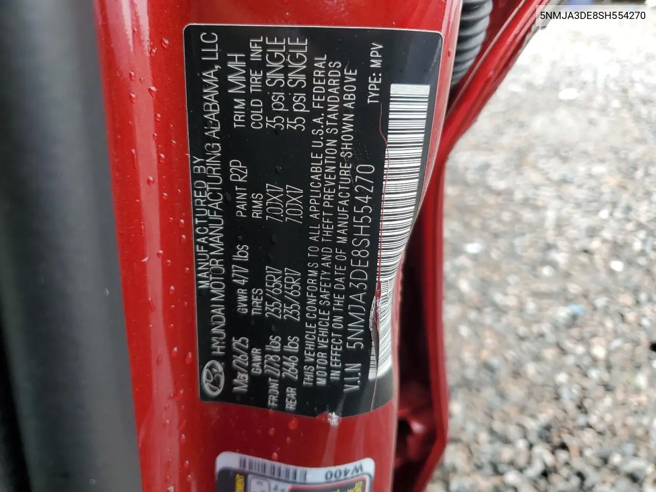 5nmja3de8sh554270 5NMJA3DE8SH554270 2025 Hyundai Tucson Se