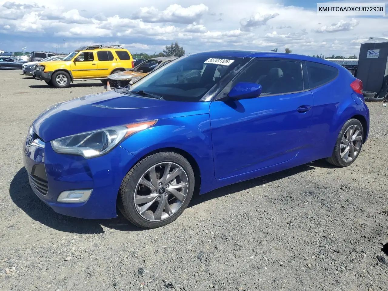 2012 Hyundai Veloster VIN: KMHTC6ADXCU072938 Lot: 56767105
