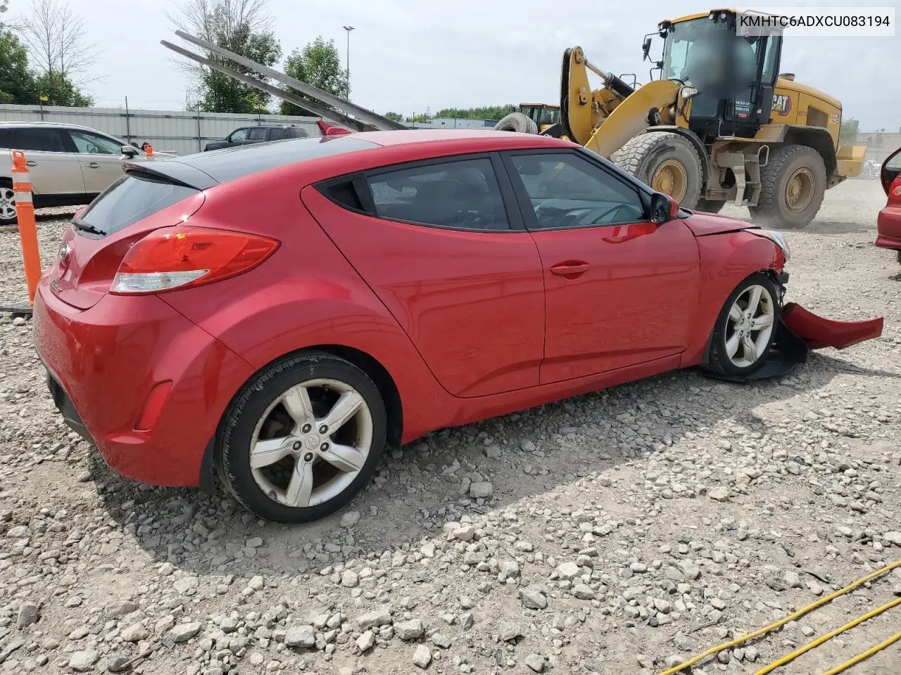2012 Hyundai Veloster VIN: KMHTC6ADXCU083194 Lot: 64107495