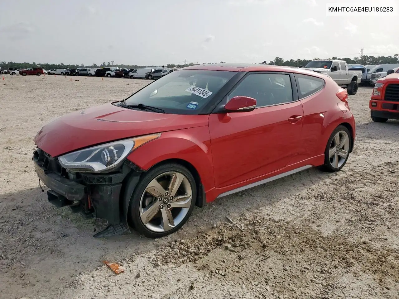 2014 Hyundai Veloster Turbo VIN: KMHTC6AE4EU186283 Lot: 56411345