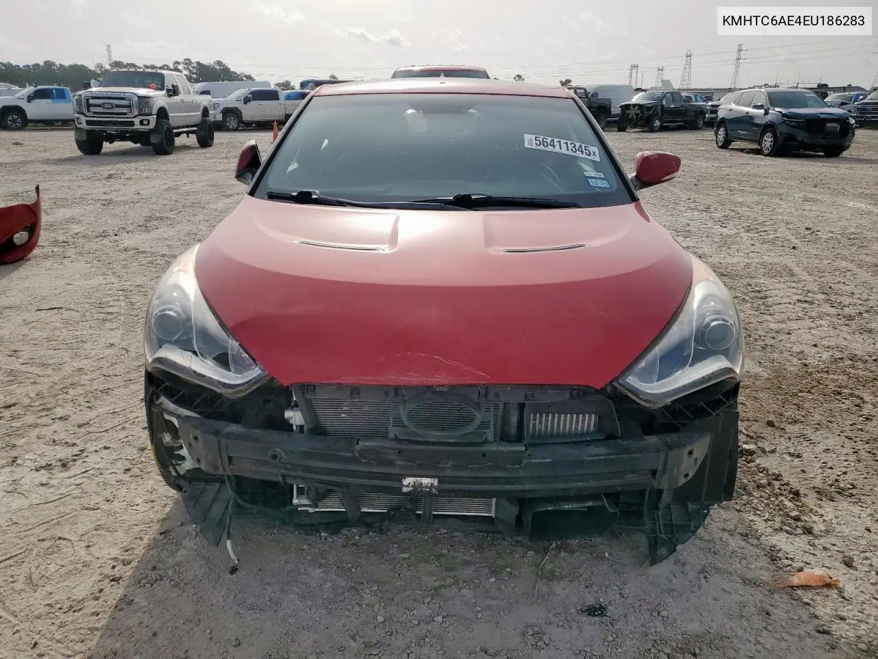 2014 Hyundai Veloster Turbo VIN: KMHTC6AE4EU186283 Lot: 56411345