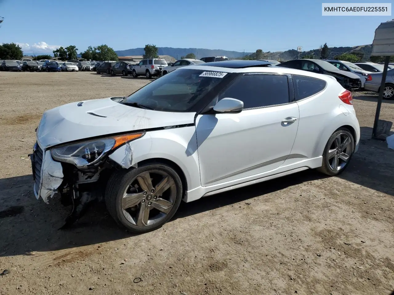 2015 Hyundai Veloster Turbo VIN: KMHTC6AE0FU225551 Lot: 56966825