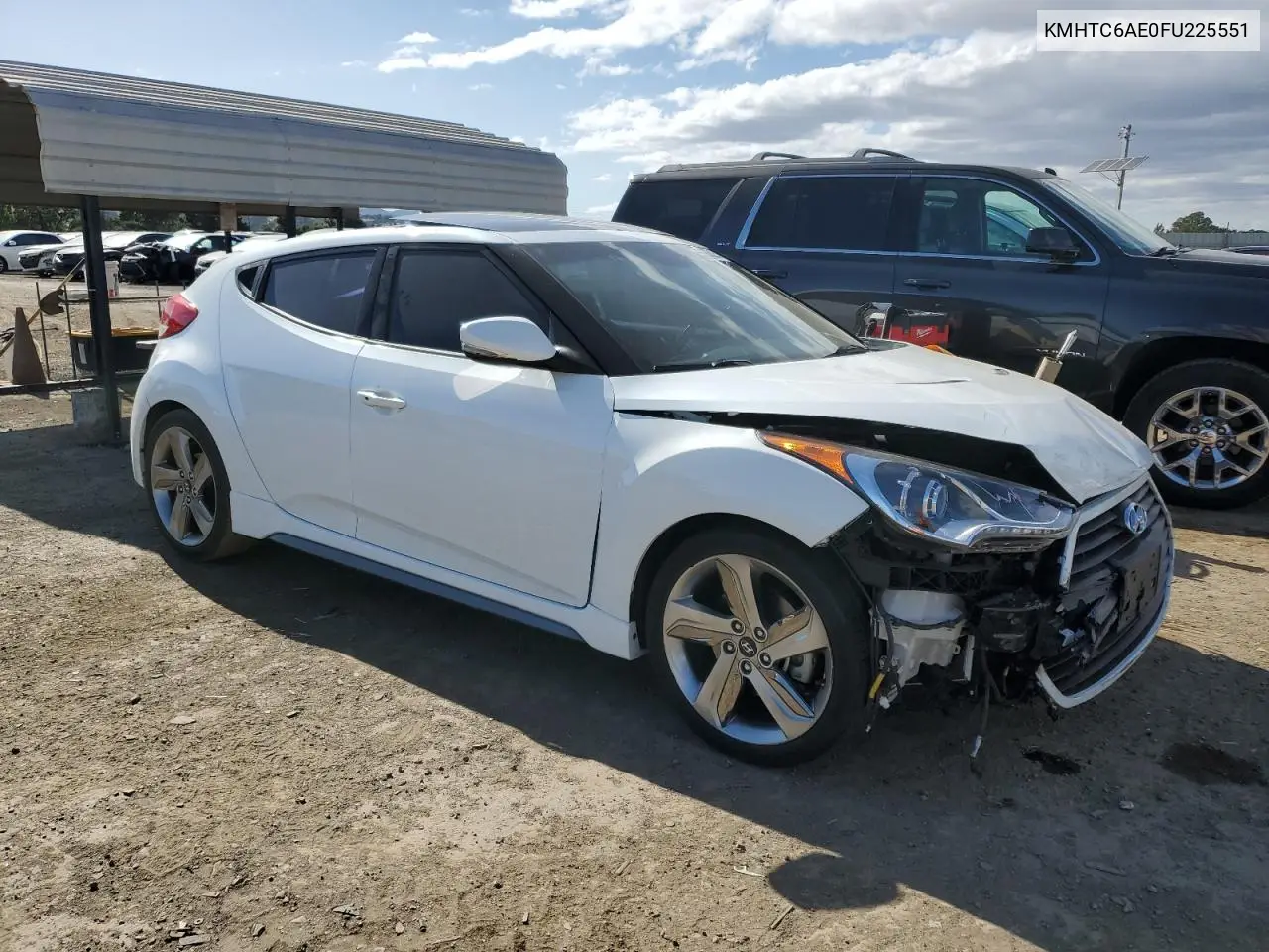 2015 Hyundai Veloster Turbo VIN: KMHTC6AE0FU225551 Lot: 56966825