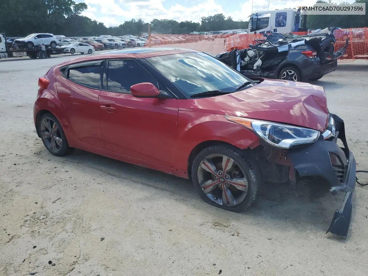 2016 Hyundai Veloster VIN: KMHTC6AD7GU297596 Lot: 56293395