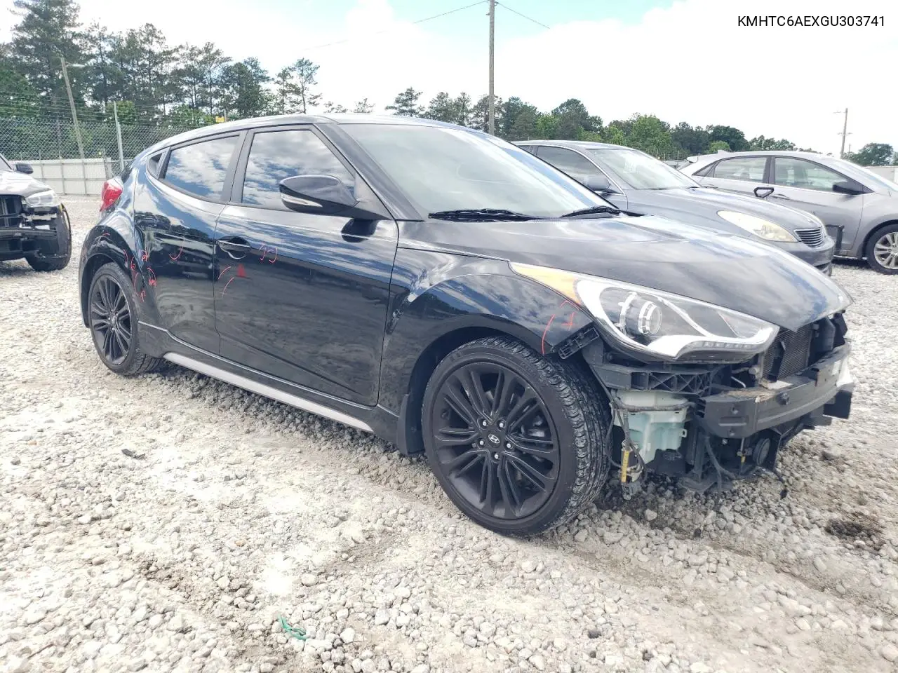 2016 Hyundai Veloster Turbo VIN: KMHTC6AEXGU303741 Lot: 56553085
