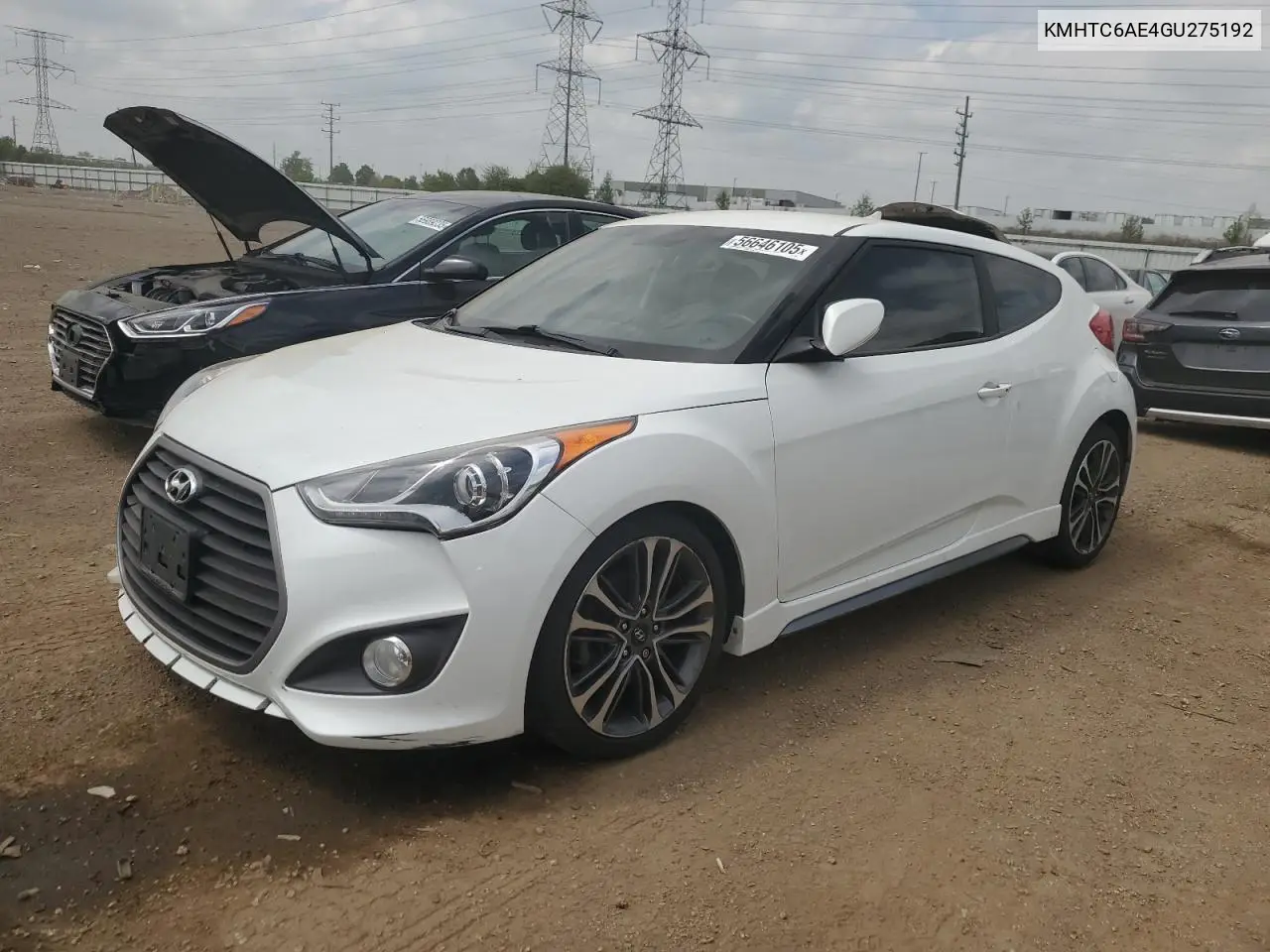 2016 Hyundai Veloster Turbo VIN: KMHTC6AE4GU275192 Lot: 56646105