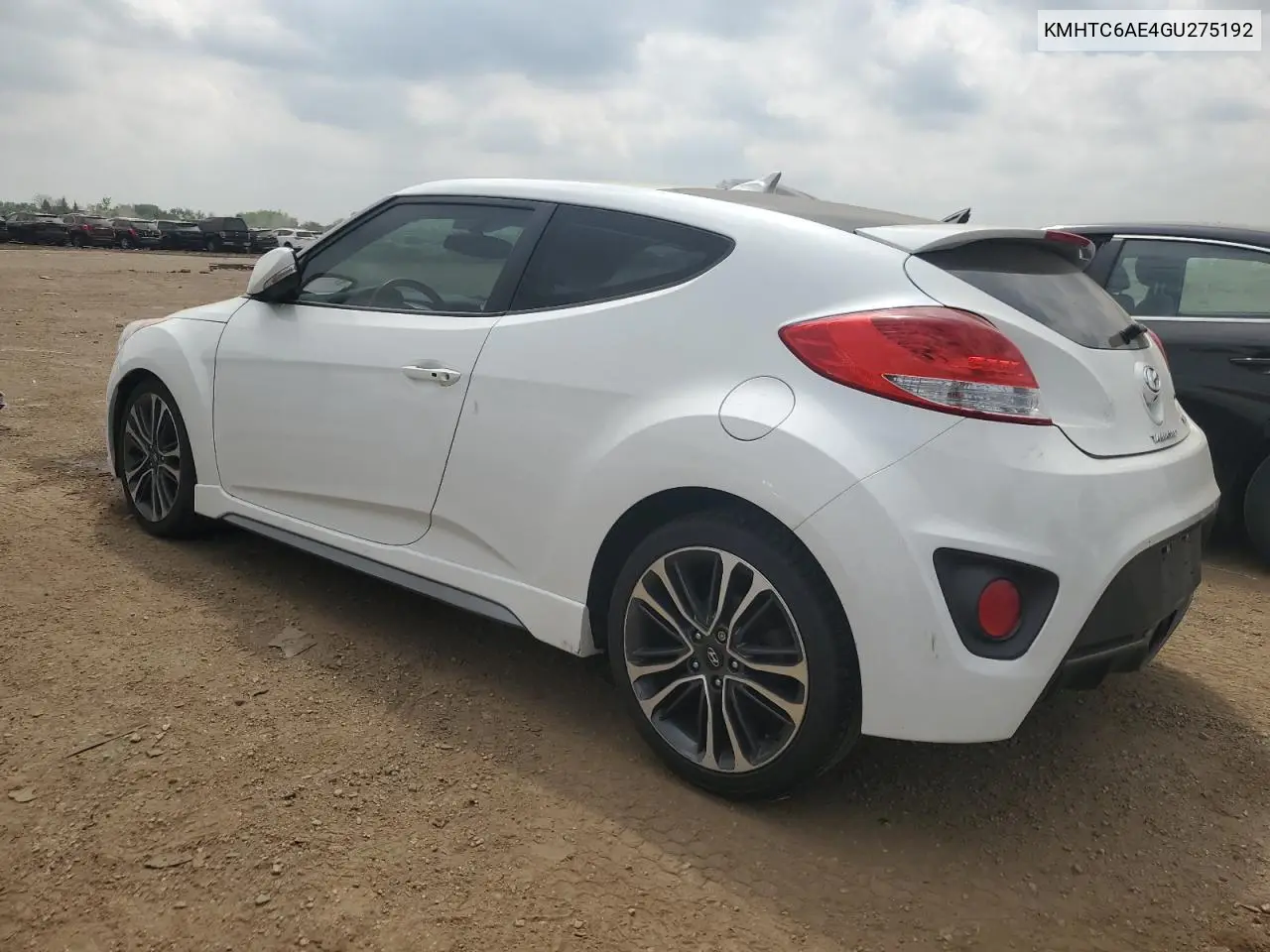 2016 Hyundai Veloster Turbo VIN: KMHTC6AE4GU275192 Lot: 56646105