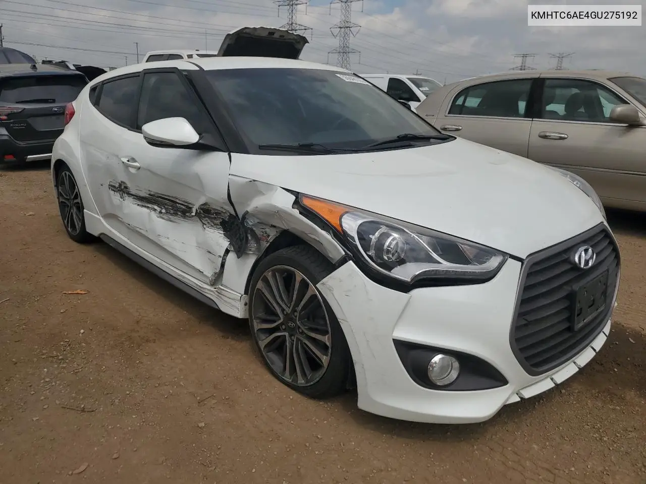 2016 Hyundai Veloster Turbo VIN: KMHTC6AE4GU275192 Lot: 56646105