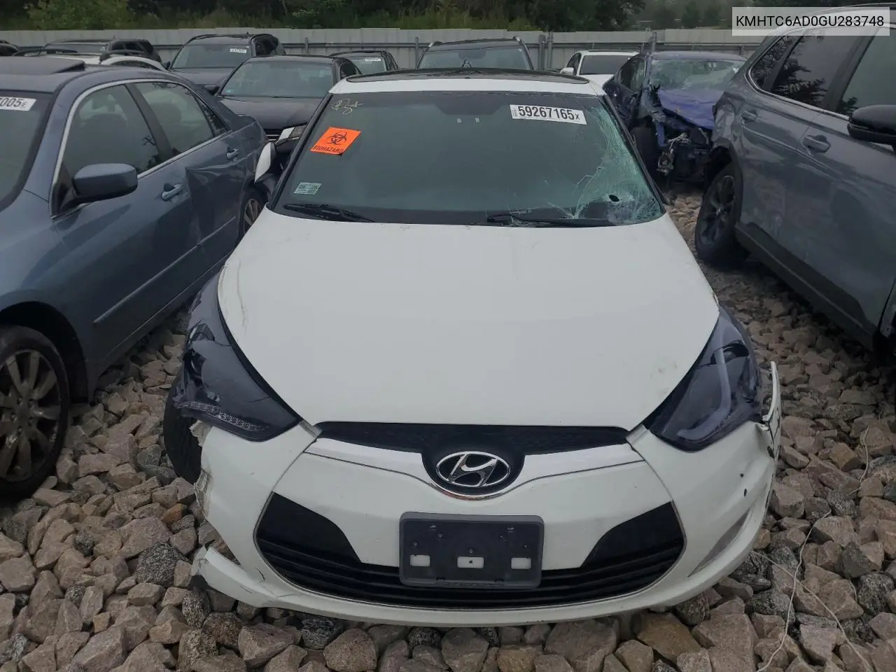 2016 Hyundai Veloster VIN: KMHTC6AD0GU283748 Lot: 59267165