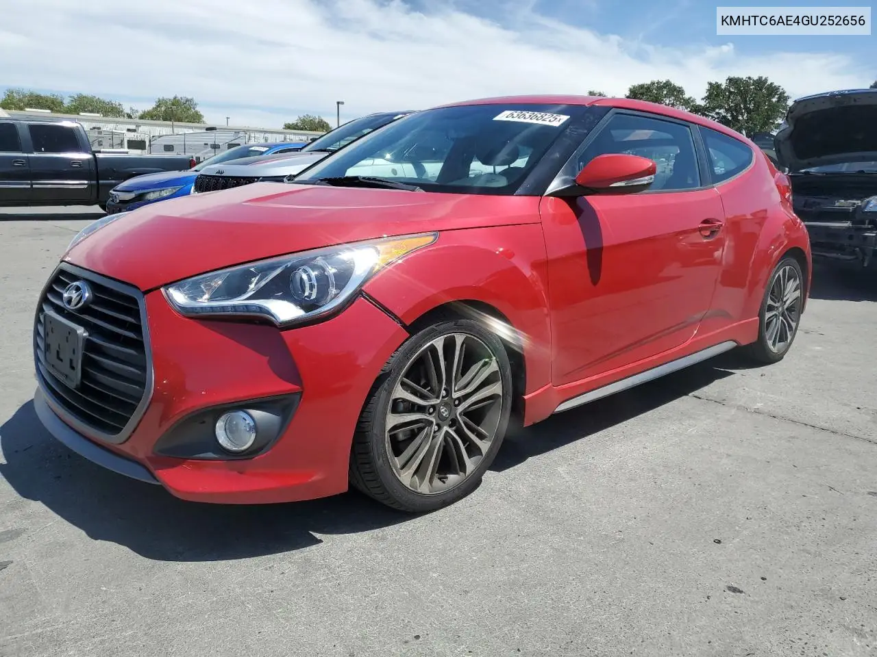 2016 Hyundai Veloster Turbo VIN: KMHTC6AE4GU252656 Lot: 63636825