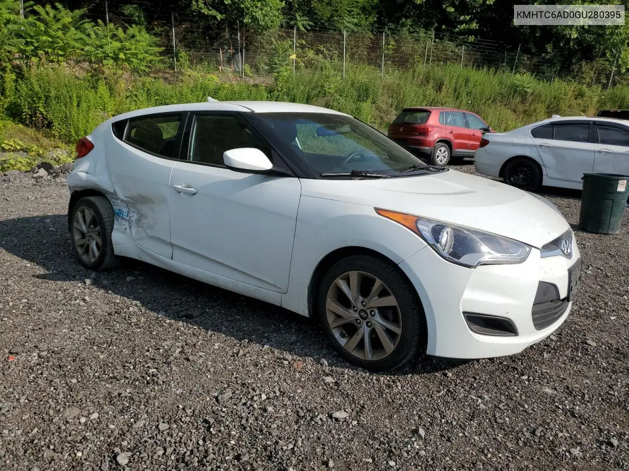 2016 Hyundai Veloster VIN: KMHTC6AD0GU280395 Lot: 65856755