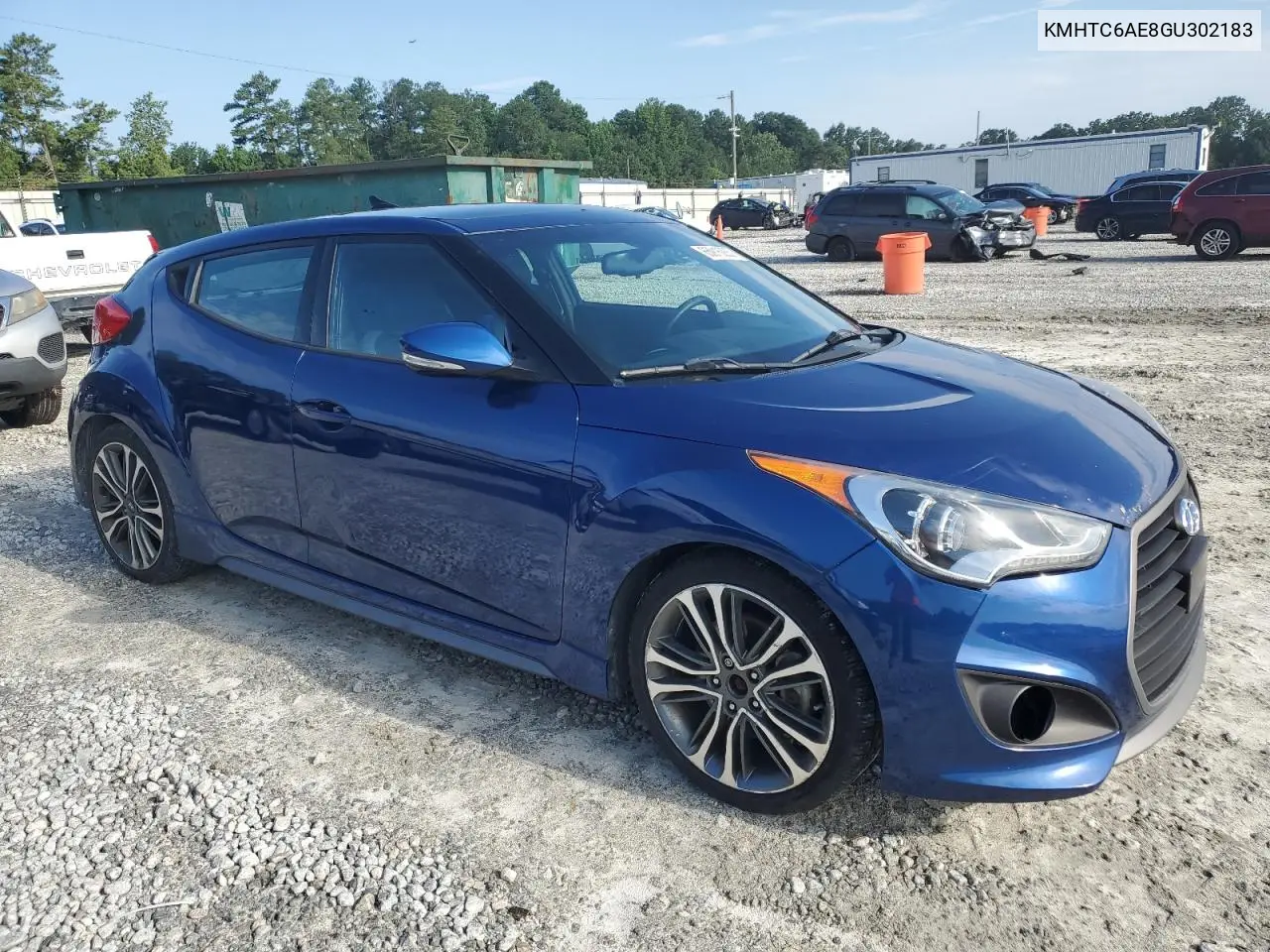 2016 Hyundai Veloster Turbo VIN: KMHTC6AE8GU302183 Lot: 65916285