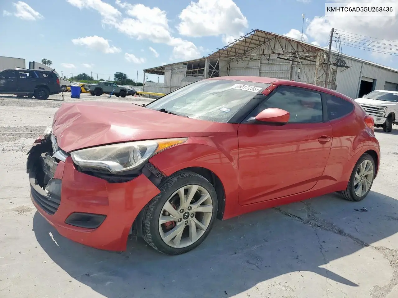 2016 Hyundai Veloster VIN: KMHTC6AD5GU268436 Lot: 66017235