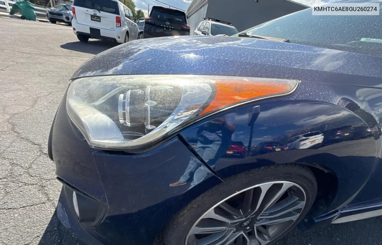 2016 Hyundai Veloster Turbo VIN: KMHTC6AE8GU260274 Lot: 66046955