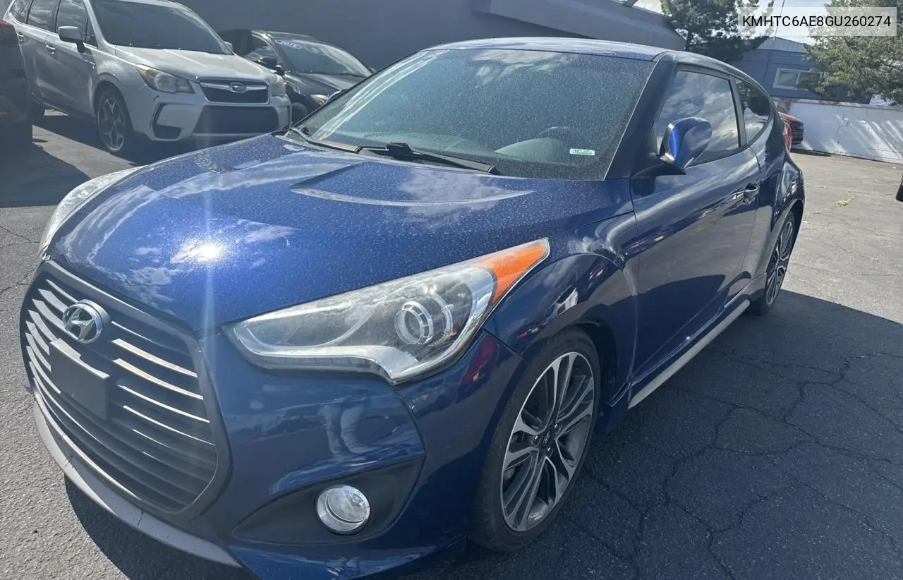 2016 Hyundai Veloster Turbo VIN: KMHTC6AE8GU260274 Lot: 66046955