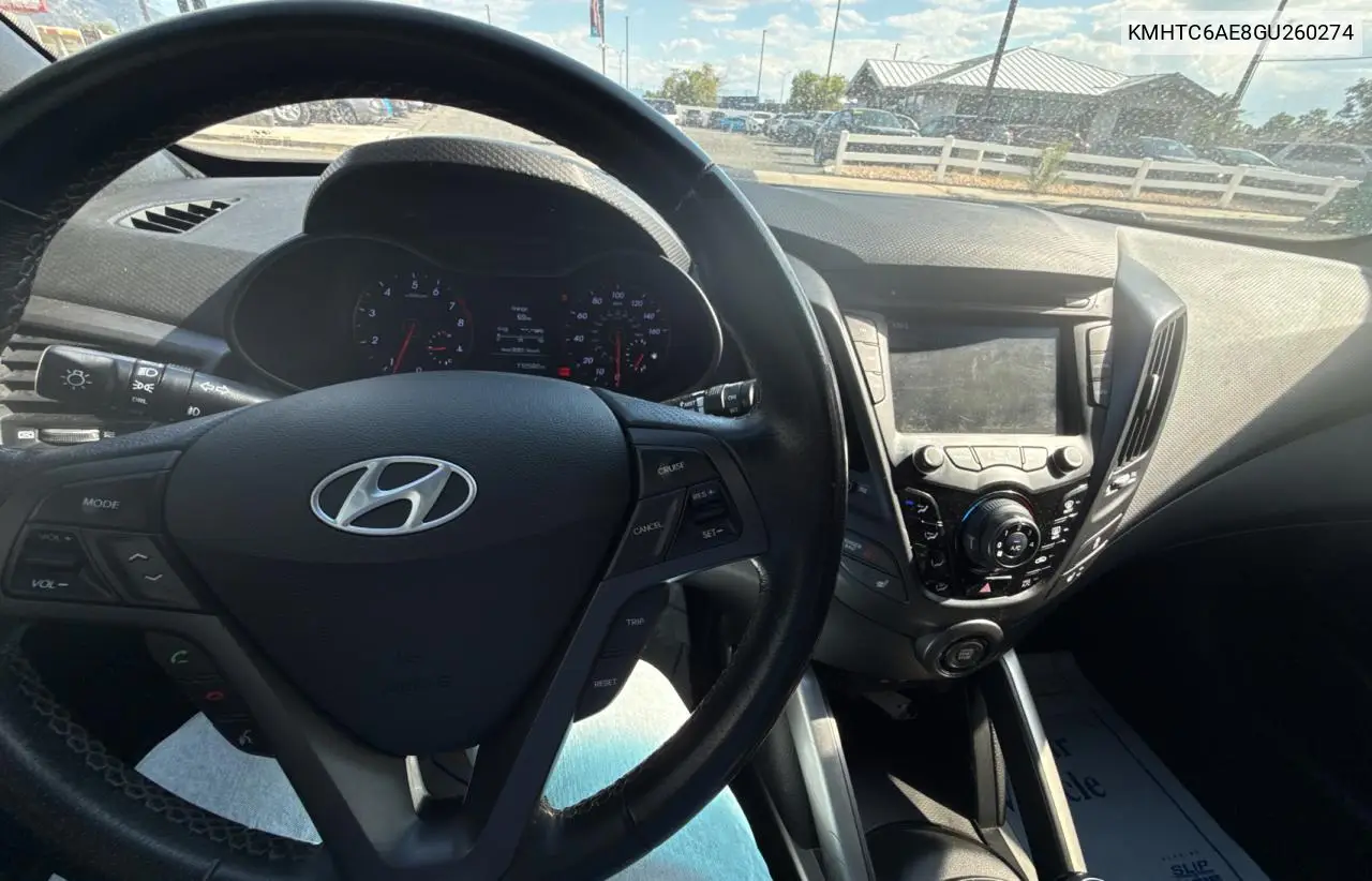 2016 Hyundai Veloster Turbo VIN: KMHTC6AE8GU260274 Lot: 66046955